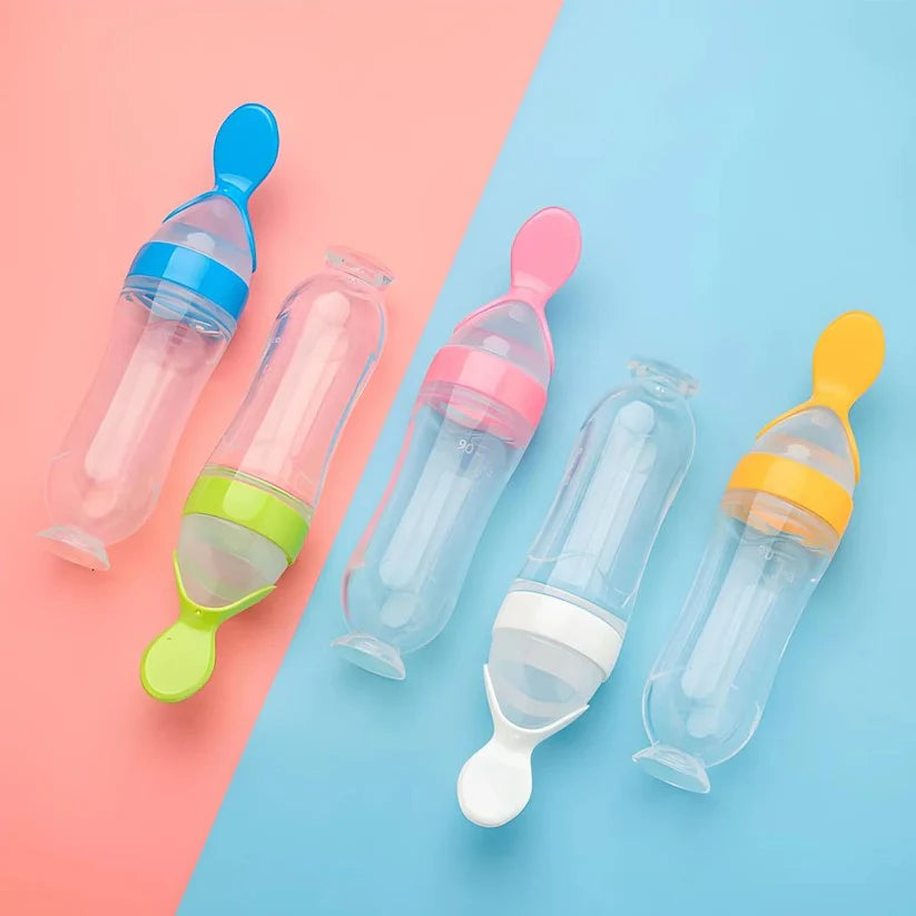 BPA-Free Baby Spoon Feeder Bottle | Soft Silicone | Easy Feeding
