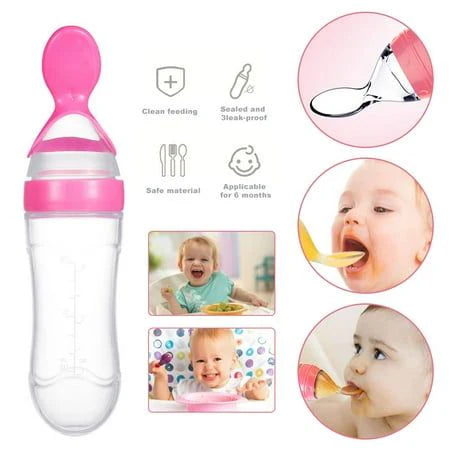 BPA-Free Baby Spoon Feeder Bottle | Soft Silicone | Easy Feeding